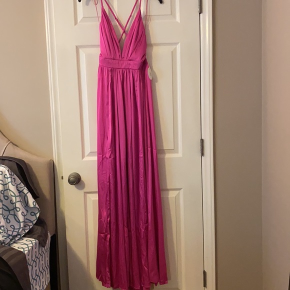Magenta Full Length Dress - Picture 3 of 7